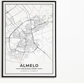 Poster - Almelo - Plattegrond - A3 - zonder lijst