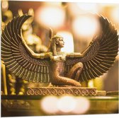 Vlag - Gouden Egyptisch Isis Beeldje - 80x80 cm Foto op Polyester Vlag