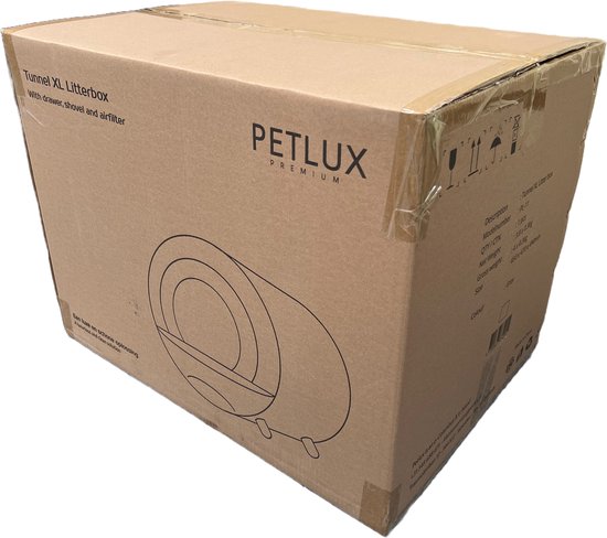 Bac à litière pour chat Tunnel XL avec pelle et tiroir – PETLUX