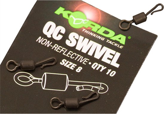 Korda - Quick Change Swivel | Maat 8 - Zwart