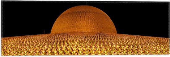 Vlag - Gouden Dhammakaya Tempel Vol met Boeddha's - 60x20 cm Foto op Polyester Vlag