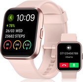 Maoo Maximize Smartwatch - Smartwatch Dames - Volledige Belfunctie - Hartslagmeter - Stappenteller - Multisport - Geschikt voor Android en iOS - Valentijn Cadeautje - Roze
