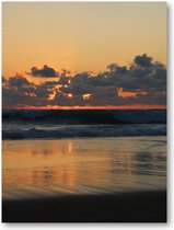 Zee met ondergaande zon - Foto op Plexiglas 30x40