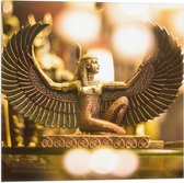 Vlag - Gouden Egyptisch Isis Beeldje - 50x50 cm Foto op Polyester Vlag