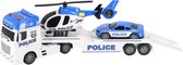 Rapid Wheels Car Transporter Police avec voiture et hélicoptère et lumière et son