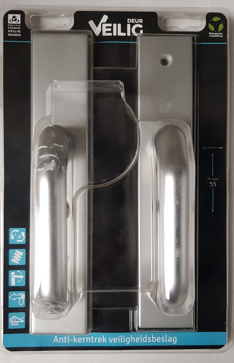 Veiligheidsgarnituur - Aluminium - Aluminium - VEILIG - VEILIG 2100 met kerntrekbeveiliging SKG - kruk-kruk PC55