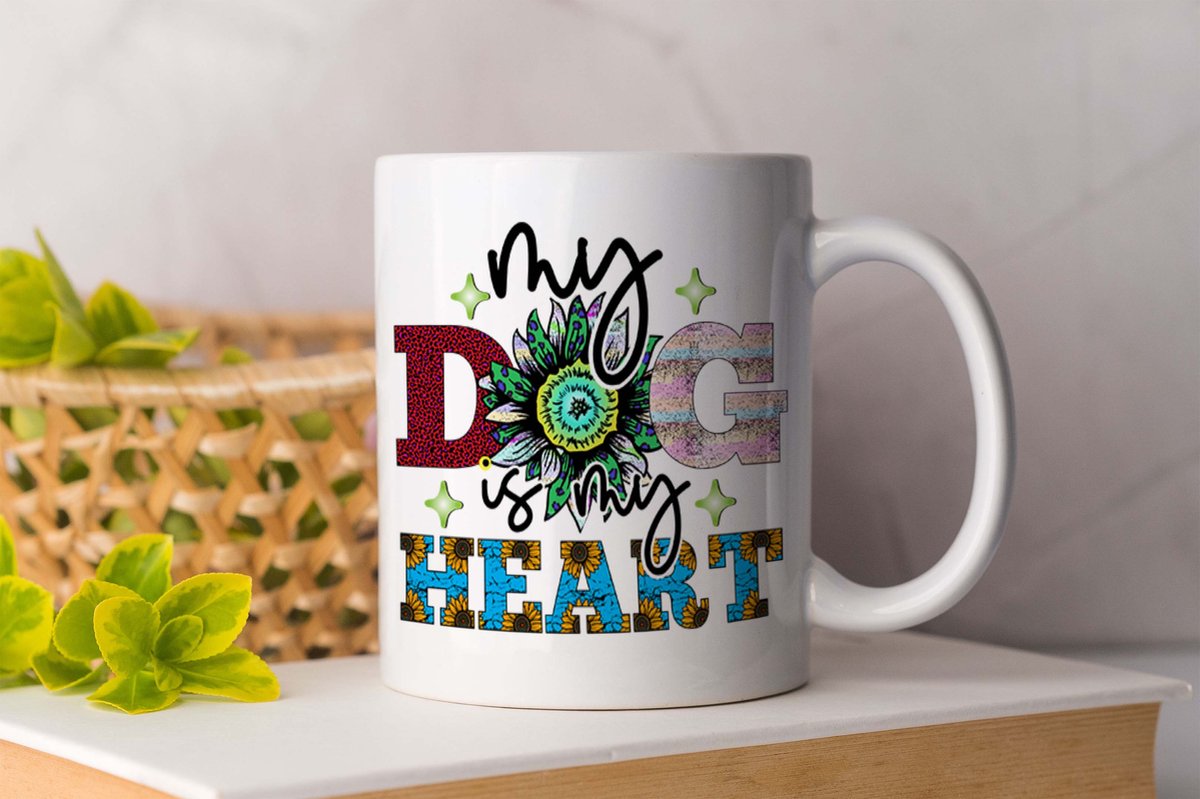 Mok My Dog Is My Heart - honden - liefde - cute - love - dogs - cats and dogs - dog mom - dog dad
