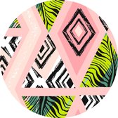 Vloerkleed vinyl rond| Pink jungle