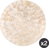 Placemat SHELL, rond, dia 38 cm, ivoor, SET/2
