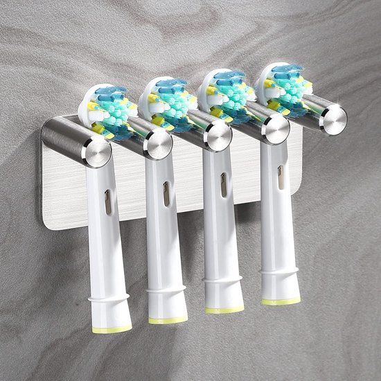 Support Pour Brosse à Dents Électrique – Porte-Brosse Autocollant 4 Places Anti-Poussière Sans Percer
