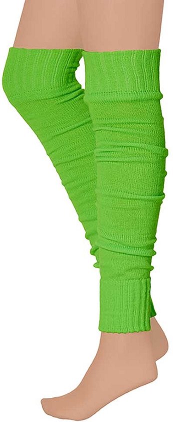 Jambières au-dessus du genou | Vert fluo | Taille unique | Vêtements de fête | Jambières carnaval | Jambières chaudes | Apollo