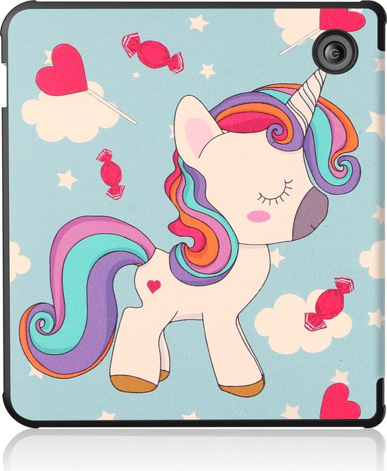 Hoesje Geschikt voor Kobo Sage Hoes Book Case Trifold - Hoes Geschikt voor Kobo Sage Hoesje Book Cover - Eenhoorn van Hoesje  — afbeelding 4