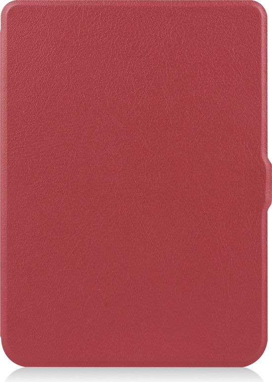 Hoes Geschikt voor Kobo Nia Hoesje Bookcase Cover Book Case Hoes Sleepcover - Donkerrood van AZNS — afbeelding 3