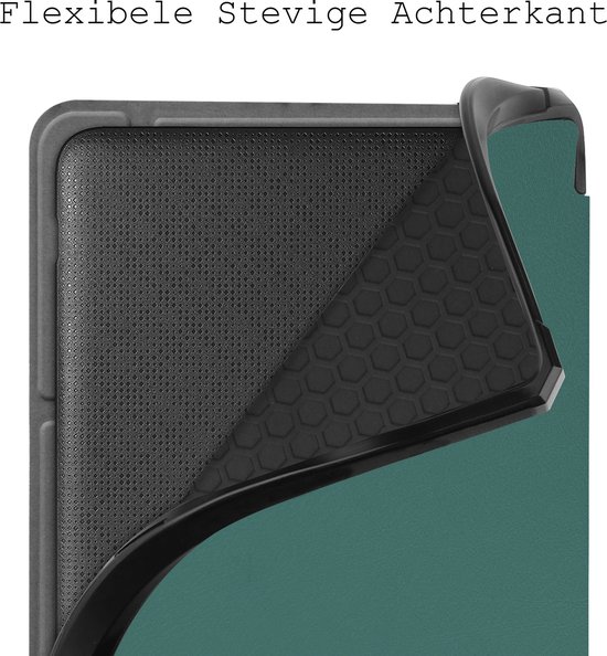 Hoes Geschikt voor Kobo Libra 2 Hoesje Bookcase Cover Hoes Trifold - Hoesje Geschikt voor Kobo Libra 2 Hoes Cover Case - Donkergroen van Accezz — afbeelding 5