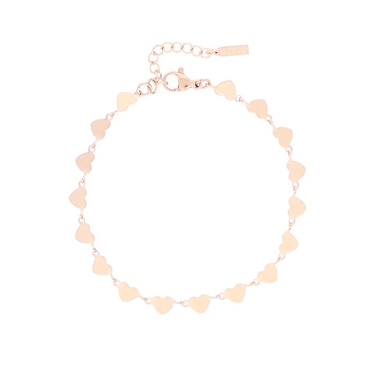 OOZOO Jewellery - rosé goudkleurige armband met hartjes - SB-1014