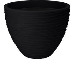 Pro Garden Plantenpot/bloempot Dunes - Tuin - stevig kunststof - antraciet - D40 x H31 cm - Voor buiten
