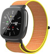 YONO Nylon Velcro Bandje geschikt voor Fitbit Versa 4 / Sense 2 - Oranje