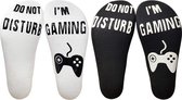 2x Game sokken zwart en wit - met antislip opdruk "Do not disturb, I'm gaming" - 2 paar grappige gaming sokken - Cadeau voor gamers