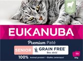 4x Eukanuba Zalm Pate Graanvrij Senior Kat Multi-Pack 12 x 85 gr