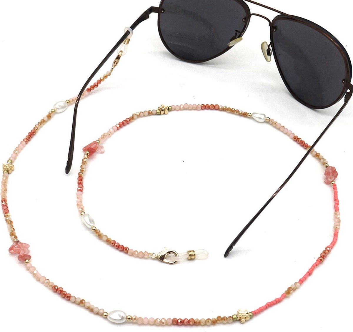 Zonnebrilkoord- Brillenkoord- Zonebril koord- Roze- Pastel- Dames- Zomer- Sunglass chain