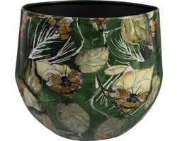 TS Collection - Bloempot Bee green - 24x21 - Metaal & Epoxy - Exclusieve woonitems voor binnen - Handgemaakt - Unieke print - Designed by Lammie