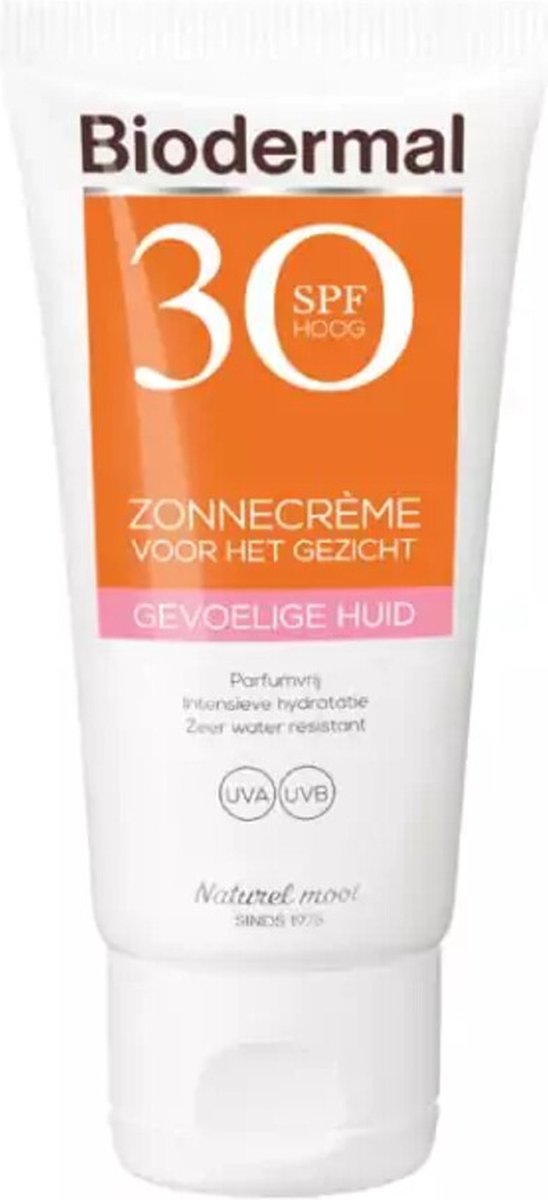 Goedkoopste 2x Biodermal Zonnecreme Gezicht Gevoelige Huid SPF 30 50 ml