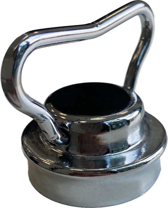 Zilverkleurige dop met handvat voor Tryco kruik.