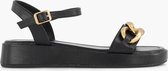 oxmox Zwarte sandaal sierketting - Maat 36