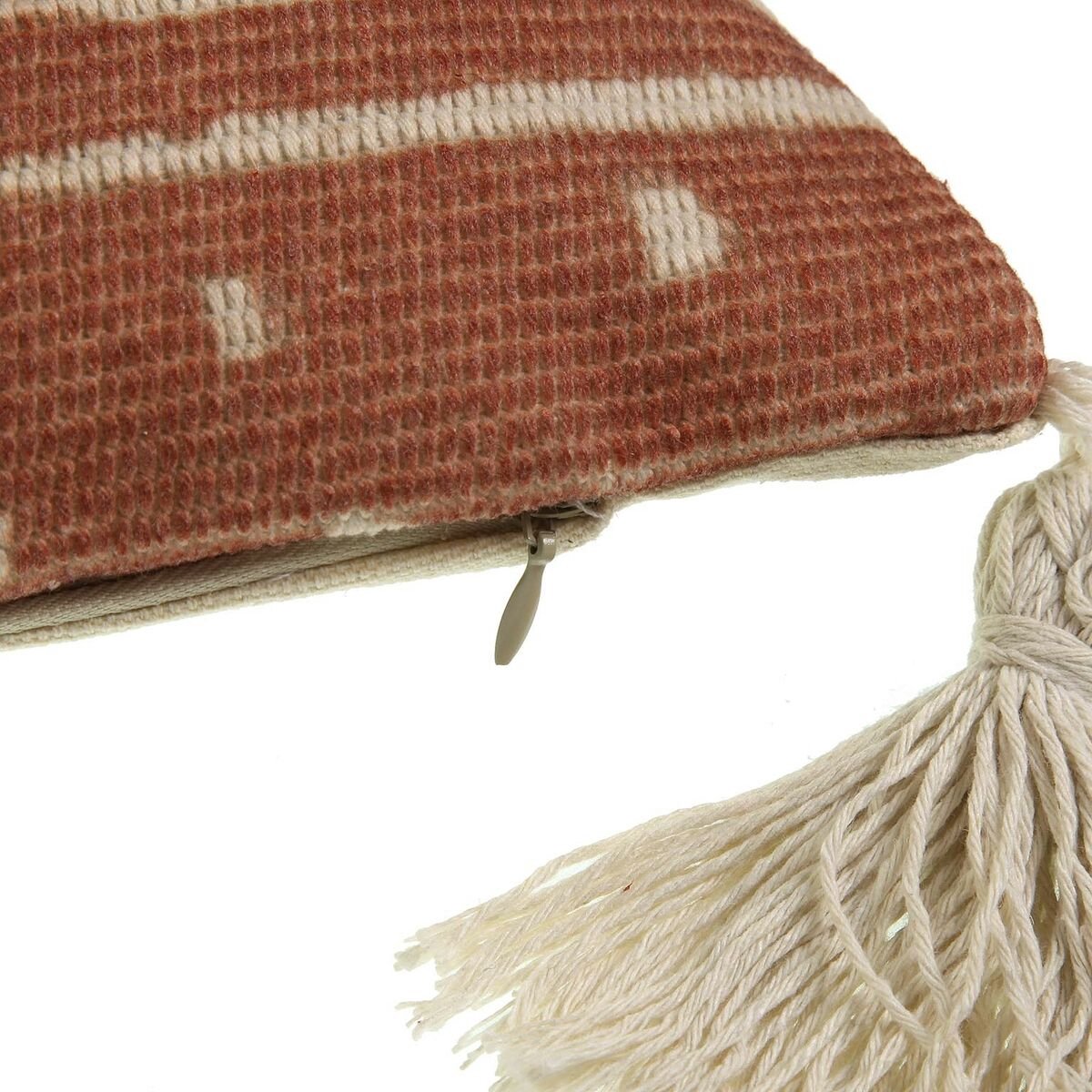 Decoratief Kussen met Rode Kwasten - 45x45 cm
