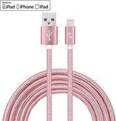 YF-MX04 3 m 2.4A MFI gecertificeerd 8-pins naar USB nylonweefsel Stijlgegevens sync-laadkabel, voor iPhone X, iPhone 8, iPhone 7 en 7 Plus, iPhone 6 & 6s, iPhone 6 Plus & 6s Plus,