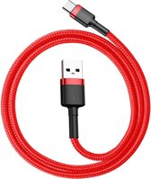 Baseus Kevlar 50cm 3A Max USB naar USB-C / Type-C Data Sync oplaadkabel, voor Samsung Galaxy S8 & S8 + / LG G6 / Huawei P10 & P10 Plus / Geschikt voor Xiaomi Mi 6 & Max 2 en andere smartphones (rood)