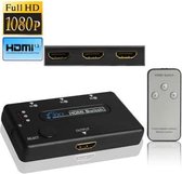3-poortsversterker 1080P HDMI-switch, versie 1.3, met afstandsbediening (zwart)