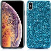 Glitter Powder TPU Case voor iPhone XR (blauw)