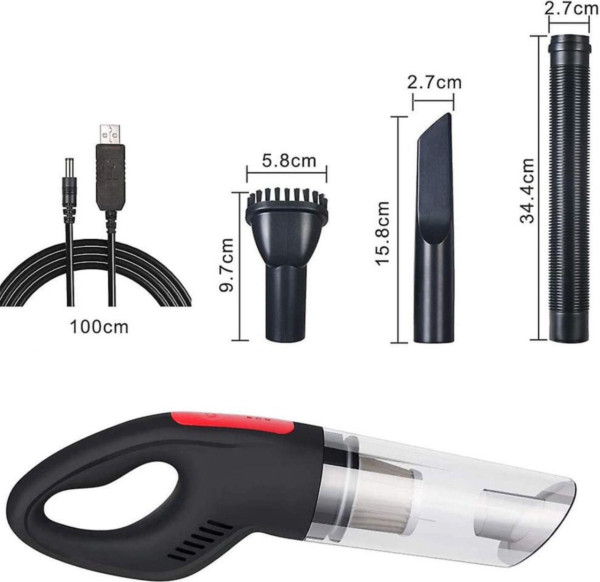 Auto Snoerloze Kruimeldief met 3 Opzetstukken - afbeelding 3