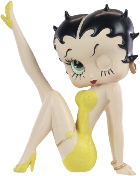 Betty Boop Leg Up (Geel Glitter) Beeldje