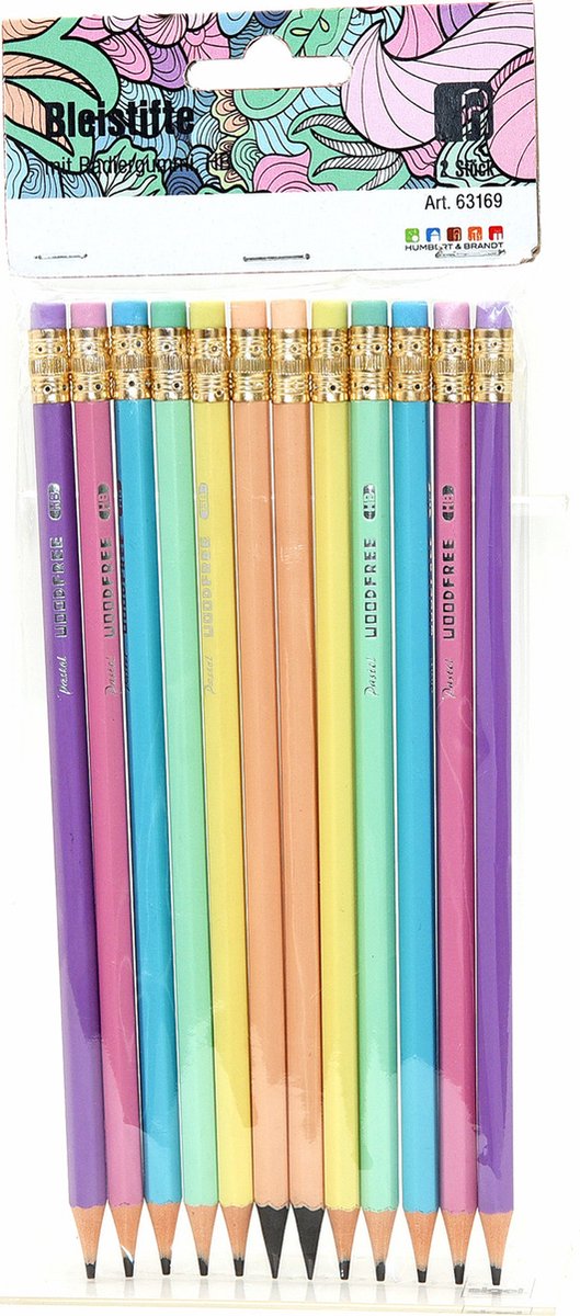 Ensemble de Crayons de couleur avec gomme - multi couleurs - 24x