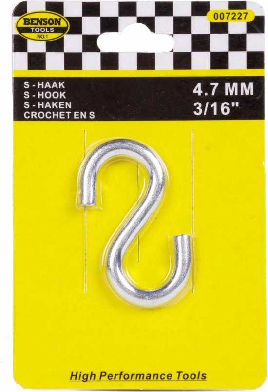 ProPlus S-haak - Chroom - Staal - 4 mm - 62 mm - 6 stuks
