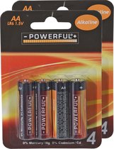 Powerful Batterijen Penlite - AA type - 8x stuks - Alkaline - Long life