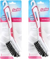 Sorbo Afwasborstel - 2x - smartbrush - roze - vezelharen