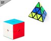 Afbeelding van het spelletje Wonderprice - Cube Puzzel cubes - Set 2 stuks Stressbestendig - Giftset - Concentratie - Training - Fun - Kubus - Pyramide Kubus - Educatief - voor kinderen en volwassenen