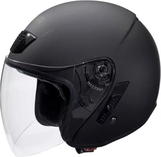 BEON B217 Jethelm met vizier Mat Zwart Scooterhelm, Snorfiets helm