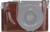 1/4 inch draad PU lederen camera half behuizing basis voor Leica Q (Typ 116) (koffie)
