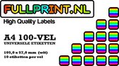 Etiketten - Fullprint - 105,0 x 57,0 mm - 10 etiketten op een vel - DS/100 vel - 1000 etiketten