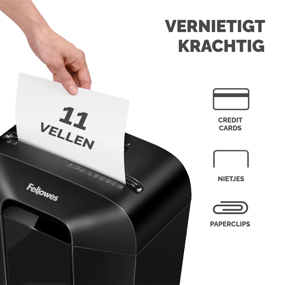 Fellowes LX70 - Papiervernietiger Cross-Cut P-4 – 11 Vel – Shredder voor Thuis & Kantoor – Vernietigt Creditcards & Nietjes – 18L Bak thumbnail 4