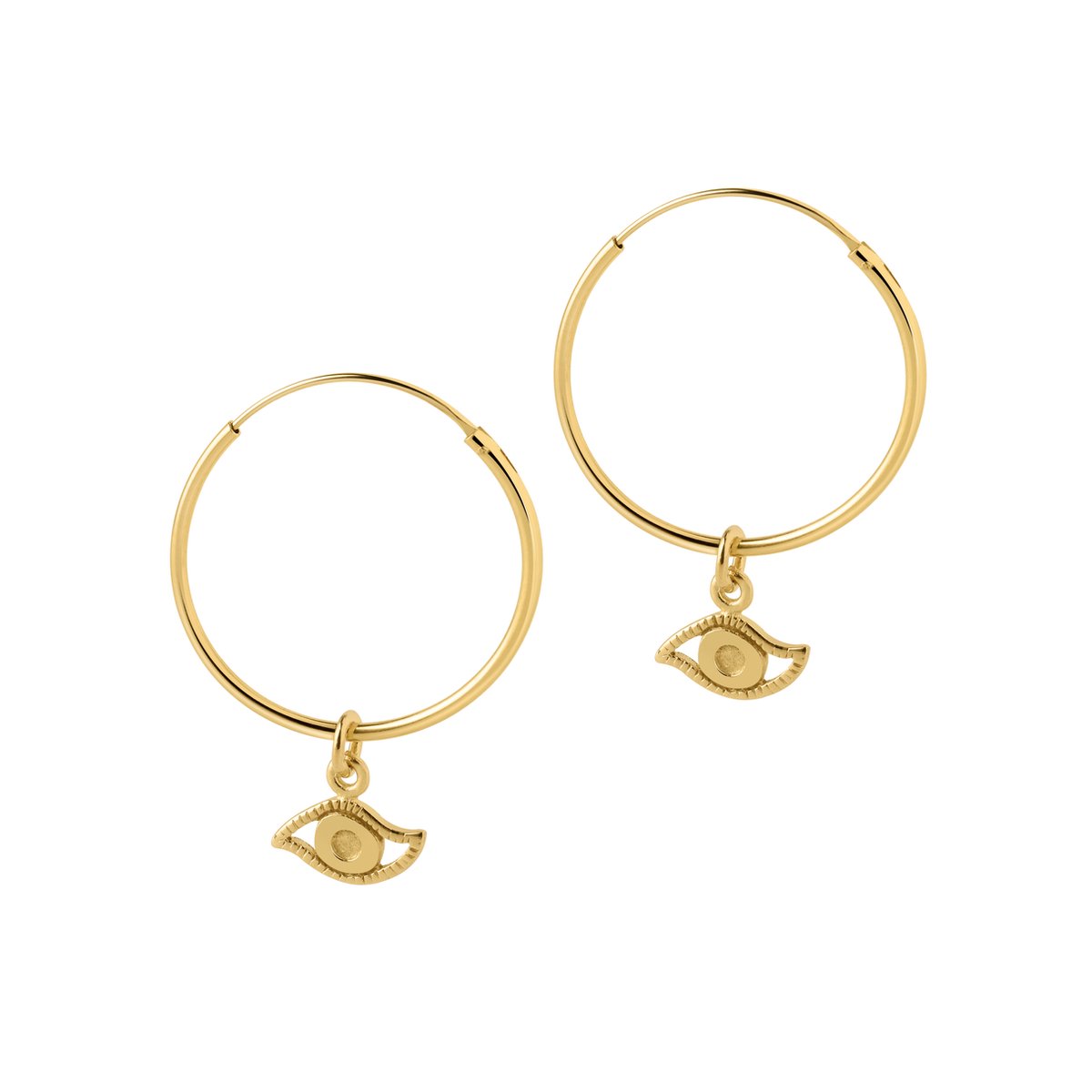 Goud Plated Hoop met Oog 22 MM