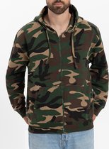 Groene Camouflage Hoodie heren met capuchon - Rits - Maat XL