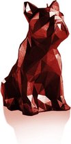 Rood Metallic gelakte figuurkaars, design: Bulldog Poly Hoogte 15 cm (24 uur)
