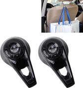 2 STKS Universele Autostoel Rugzak Hanger Houder Auto Hoofdsteun Bagage Haak (zwart)
