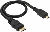 30 cm Mini HDMI Male naar Micro HDMI Male Adapterkabel