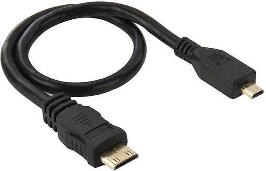 30 cm Mini HDMI Male naar Micro HDMI Male Adapterkabel | bol.com